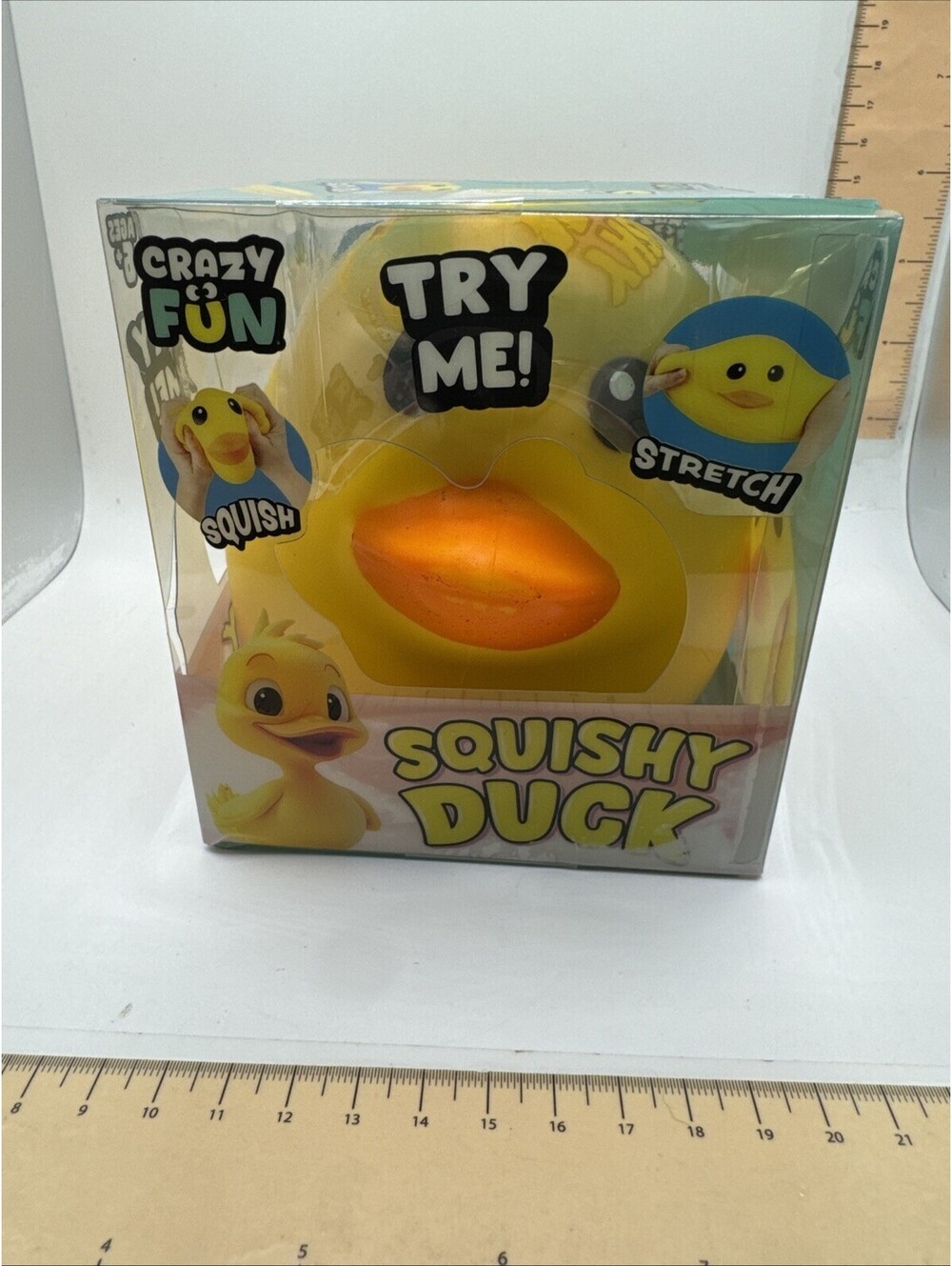 Crazy Fun Squishy Duck Yellow Stretchable Squeezable Sensory Toy 9208830 New